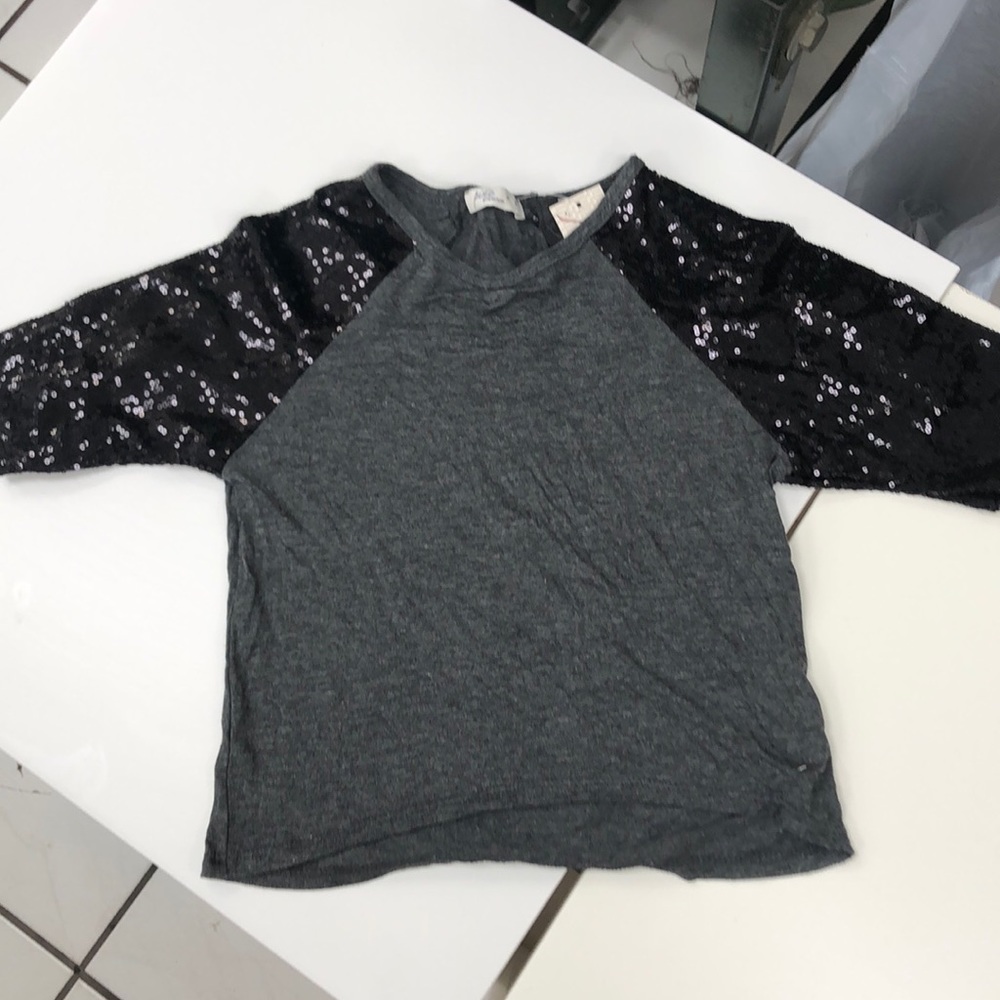 Girls sequined shoulder top